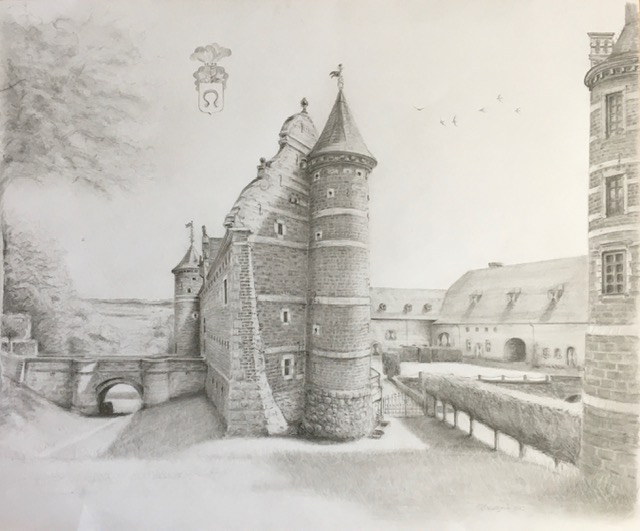 Pencil Drawings Castle of Mheer near Maastricht (NL)